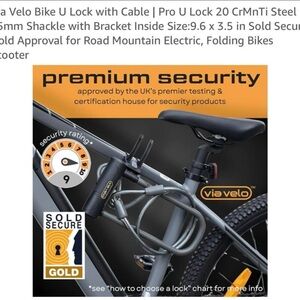 Black and Gray U-Lock with Cable – Premium Security